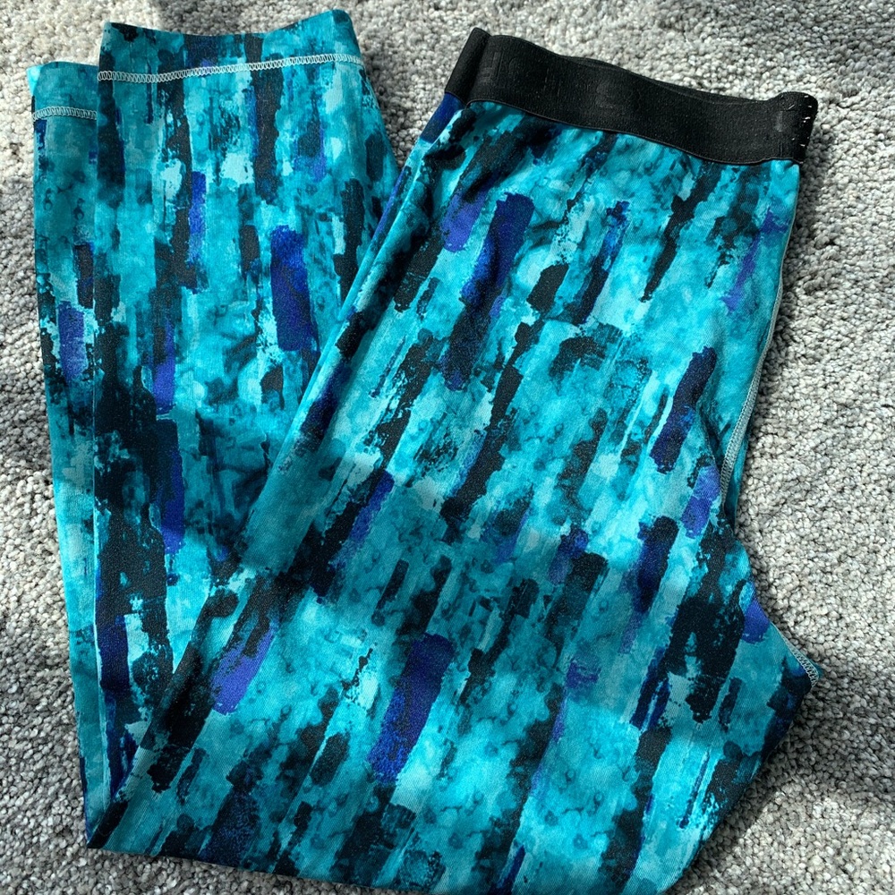 Teal blue crop leggings